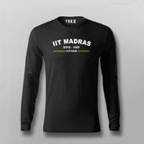 Black full sleeve cotton t-shirt with 'IIT Madras ESTD 1959 IITIAN' in yellow on the chest, representing the institute's long-standing excellence