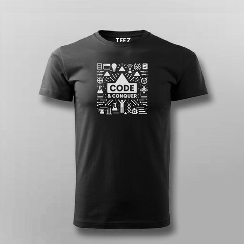 Code & Conquer Men's T-Shirt – Bold Statement for Coders