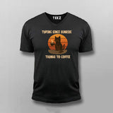 Typing Since Sunrise Cat Coffee T-shirt For Men