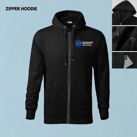 Godot-black-zipper-hoodie