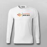 IIM Visakhapatnam  Full sleeve White tshirt printed with ESTD 2015 in Orange and red
