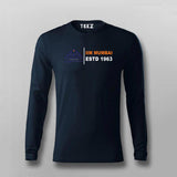 IIM Mumbai  Full sleeve Navy blue tshirt printed with ESTD 1963 in Orange and blue