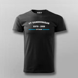 Black round-neck cotton t-shirt with 'IIT Gandhinagar ESTD 2008 IITIAN' text in white
