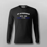 Black full-sleeve cotton T-shirt with 'IIT Hyderabad ESTD 2008' printed in white