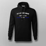 Men's black cotton hoodie with 'IIT Hyderabad ESTD 2008' in white and a blue line