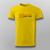 Vibrant yellow round-neck Teez t-shirt showcasing the NIT Kurukshetra emblem, casual and collegiate