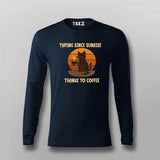 Typing Since Sunrise Cat Coffee T-shirt For Men