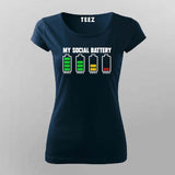 Social Battery T-Shirt for Women – Drained Around People