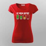Social Battery T-Shirt for Women – Drained Around People