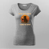 Cat Coffee Sunrise T-shirt for Women