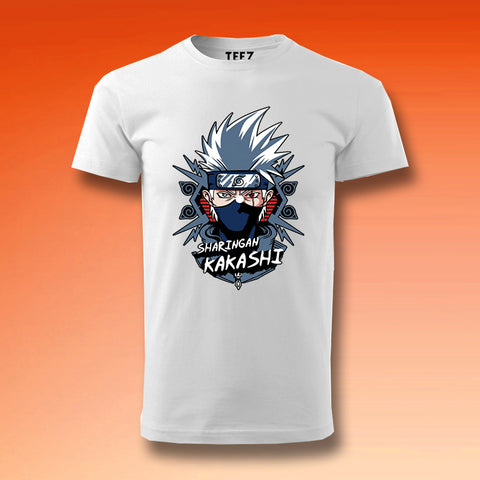 kakashi  white half sleeve anime t shirt
