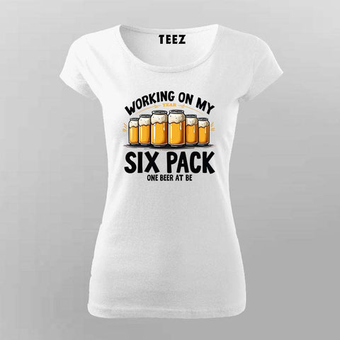Funny Six Pack Beer T-Shirt for Women – Online India