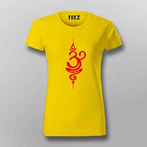 Om Flame T-Shirt for Women – Red Sacred Sanskrit Design