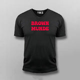 Brown Munde Album Song V-Neck  T-Shirt For Men Online