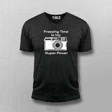Freezing Time Is My Super Power V Neck T-Shirt For Men Online India