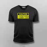 Caution I Curse When I Commit Code T-Shirt For Men