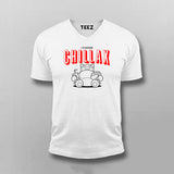 I'D Rather Chillax Funny V Neck  T- Shirt For Men
