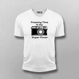 Freezing Time Is My Super Power V Neck T-Shirt For Men India