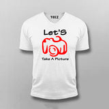 Let's Take A Picture V Neck  T-Shirt For Men India