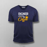 Engineer Powered By Coffee V-Neck  T-Shirt For Men India