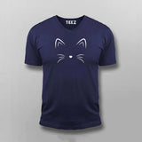 Cat Face Meow Graphic Tee for Cat Lovers