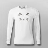 Cat Face Meow Graphic Tee for Cat Lovers
