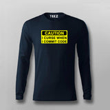 Caution I Curse When I Commit Code T-Shirt For Men