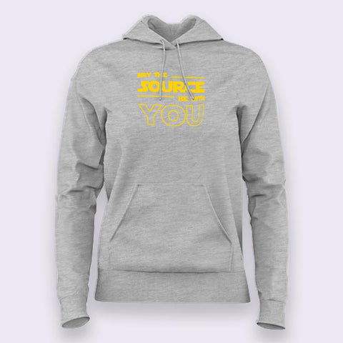 May The Source Be With You! Linux/Starwars Hoodies For Women Online India