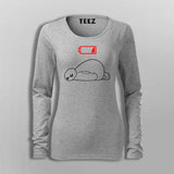 Low Battery Funny  T-Shirt For Women