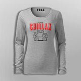 I'D Rather Chillax Funny Full Sleeve  T-Shirt For Women