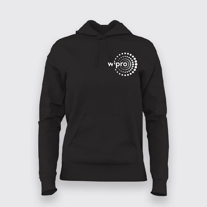Wipro Chest Logo Hoodies For Women TEEZ.in