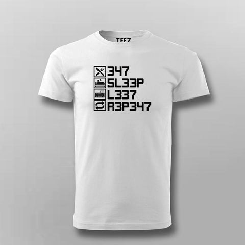 Eat Sleep Leet Repeat  T-Shirt For Men Online