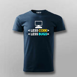 Less code Less bugs  Round neck T-shirt for men india