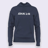 John 3:16 Bible Verse Christian Hoodies For Women