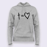 Cross Equals Love Christian Hoodies For Women