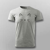 Cat Face Meow Graphic Tee for Cat Lovers