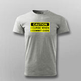 Caution I Curse When I Commit Code T-Shirt For Men India