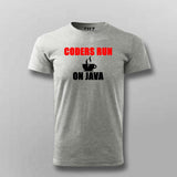 Coders Run On Java t-shirt for men coding