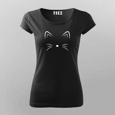 Cat Face Meow T-Shirt For Women