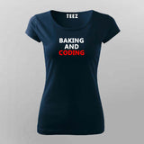 Baking and coding women t-shirt online  
