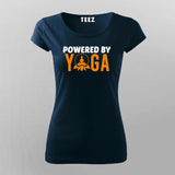 Powered By Yoga Funny Yoga T-shirt For Women Online Teez 