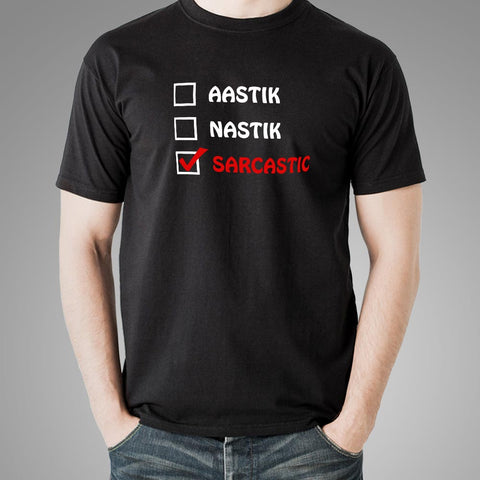 Aastik Nastik Sarcastic Funny T-Shirt For Men Online India