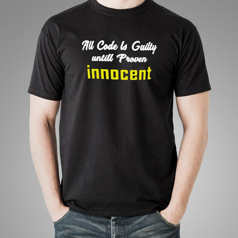 All Code Is Guilty Funny Coding T-Shirt For Men Online India