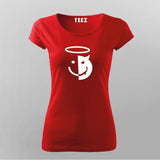 Angel Devil Smiley Face T-Shirt For Women
