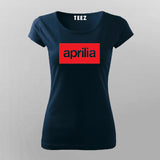 Ride in Style with Our Women's Aprilia T-Shirt