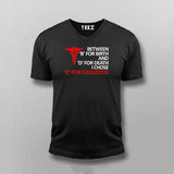 BETWEEN 'B' FOR BIRTH 'D' FOR DEATH I CHOSE 'C' FOR CADUCEUS T-shirt V-neck For Men Online India