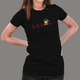 Beer Heartbeat T-Shirt For Women India