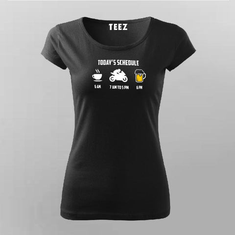 Bike Riders Schedule From 6 To 6 Women's Biker T-Shirt Online India