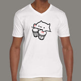 Bongo Cat Meme Funny Music Men's V Neck T-shirt online india