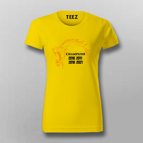 CHENNAI SUPER KINGS CHAMPIONS Cricket Lover T-Shirt For Women Online India
